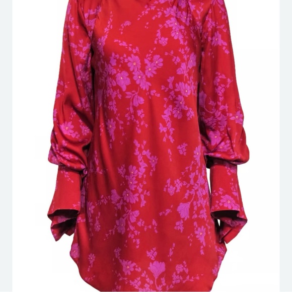 Free People  Romantic combo Red and Purple floral Dress - Picture 6 of 11